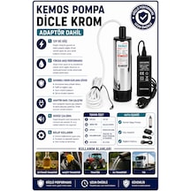 Dicle Krom 220-12 Volt Dalgıç Adaptörlü Mazot Aktarma Sıvı Transfer Pompası
