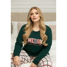 Siyah İnci Curve Büyük Beden Battal Boy Pamuklu Pijama Takım25240865 Yeşil
