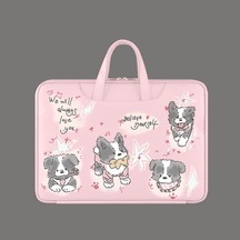 Peanuts White Dog Optik Deri Dizüstü Bilgisayar Kılıfı 14 İnçe Kadar Taşınabilir Koruyucu Çanta Fermuarlı O, Diğer