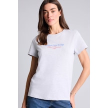 Defacto Baskılı Gri Kadın T-shirt H2144ax/gr93 Gri