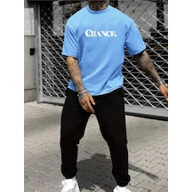 Uyguntarz Unisex Chance Baskılı Eşofman Takımı Bebe Mavi