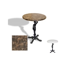 Çipa 1003 Döküm Ayak Yuvarlak Masa Çap 70cm - Werzalit, Wermodin Ve Allzalit Tabla - Karacabey Mermer Çok Renkli
