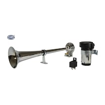 Hella 12V Havalı Korna Tekli Krom Marin Kompresörlü