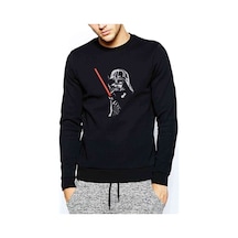 Darth Vader Fun Baskılı Siyah Erkek Örme Sweatshirt