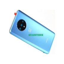 Oneplus 7T Arka Kapak Pil Batarya Kapak Kamera Camlı-Mavi