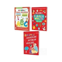 Resimli Türkçe İngilizce Ve Atasözleri Deyimler Sözlükleri - 3 Kitap Set Tdk Uyumlu