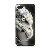 Xiaomi Redmi 6 Uyumlu Siyah Beyaz Kara Kartal Başı Desenli Silikon Kılıf