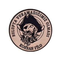 Korsan Filo- Deri Peç - Arma - Askeri Patch 8 Cm Çap Çok Renkli