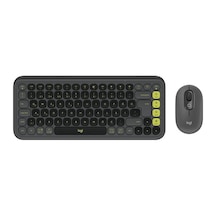 Logıtech Pop Icon Combo, Siyah-yeşil, 920-013075, Kablosuz, Türkçe Q, Klavye Mouse Set Lazer