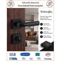 Sofuoğlu Noyan Rozetli Kapı Kolu - Mat Siyah - Wc Banyo
