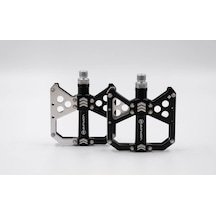 Brıvıga Siyah-gümüş Alüminyum Alaşımlı Bisiklet Pedalı 1 Rulman + 1 Du, 117x101x27mm