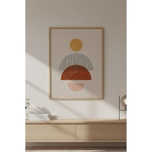 Huhuli Ahşap Çerçeveli Geometrik Desenli Modern Tablo Huhu645