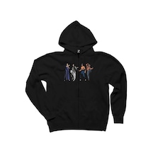 Kung Fu Legends Siyah Fermuarlı Kapşonlu Sweatshirt