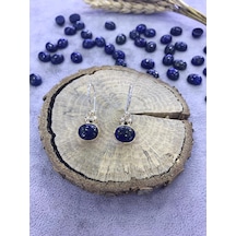 Gumusevi Lapis Lazuli Taşlı Gümüş Küpe 925 Ayar Taş