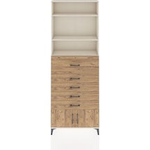 Arges Dolap 3 Raflı 5 Çekmeceli 2 Kapaklı 88x30x243 Aytaşı-çam Aytaşı
