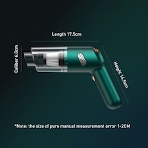 CBTxGlobal Kbn-010 10000pa Güçlü Araç Akülü Elektrikli Süpürge El Temizleme Aracı, Özellik:standart Versiyon Koyu Yeşil