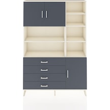 Arges Dolap 9 Raflı 4 Çekmeceli 3 Kapaklı 132x30x195 Aytaşı-antrasit/antrasit Antrasıt/antrasıt