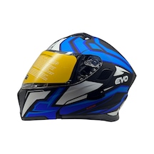 Kask Evo Vizörlü Çeneden Açılır Mavi -siyah Mavi - Siyah