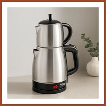 Bezos 2in1 Çaycı & Kettle Elektrikli Çay Makinesi 1.7l + 0.7l Çelik Pro