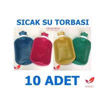 10 Adet Şampiyon Termofor Sıcak Su Torbası. Süper Kauçuk Champion