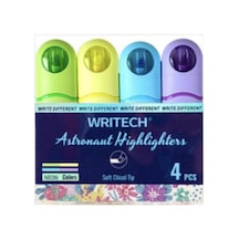 Writech Astronot Fosforlu Kalem Seti Neon Renkler 4'lü Set - W-8154/4set Çok Renkli