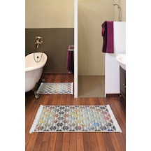 Eko Trend Djt 2 Li Yıkanabilir Kaymaz Taban Banyo Paspas Klozet Takımı 763 Modern Renkli 50 X 80 - 40 X 50