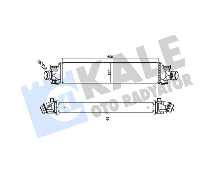 Turbo Radyatoru Intercooler Chevrolet Aveo 1.4/ 1.3d 2012 600x129x64 Al/brz 600101271064 95199556 96943741