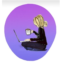Kahve Içen Kız Baskılı Bilek Destekli Mousepad