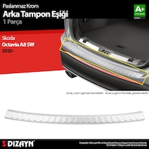 S-dizayn Skoda Octavia 4 A8 Sw Krom Arka Tampon Eşiği 2020 Üzeri