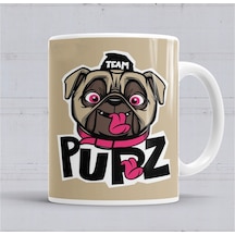 Kukla Köpek Pupz Pug Kupa Bardak Porselen Karışık