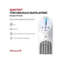 Honeywell Quietset Hyf260 Tüm Oda İçin Salınımlı Kule Vantilatör, 5 Hız Ayarı, 80 Derece Salınım, Zamanlayıc