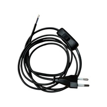 3 Adet Fişli Anahtarlı Arapuarlı Hazır Kablo 2 Metre, 0.50 Mm² Siyah Aplik, Abajur, Masa Lambası, Led Trafosu İçin Pratik Uzatma Kablosu 3 Diger