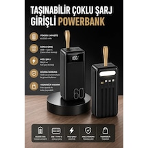 60.000 Mah 4 Portlu Uzun Şarj Süreli Dijital Göstergeli Beyaz Powerbank