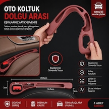 Oto Koltuk Arası Dolgu Aparatı Bordo - Araç Koltuk Boşluk Doldurucu Telefon Anahtar Düşme Önleyici Organizer Universal Uyumlu 2 Adet