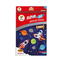 4 Adet Lino Boya Sil Aktivite Boyama Kitabı Uzay A4 Ebat Silinebilir