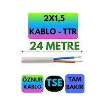 Öznur 2x1,5 Ttr Kablo Beyaz Metre Seçenekli - 24 Metre