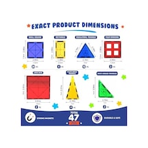 Desire Deluxe Manyetik Blok Seti Stem & Montessori Eğitim Seti Okul Öncesi Ve İlkokul Çocukları İçin Sınırsız Yaratıcılık Bpa İçermez 3+ Yaş 47 Parça