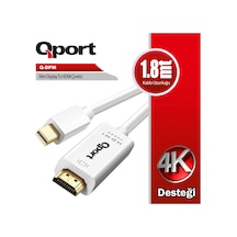 Qport 1.8m Mini Dısplayport To Hdmı Kablo Q-dpm