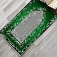 Evaşk Namazlık Dokuma Halı Kaymaz Muslumana Seccade 66x113 YEŞİL EVAŞK610B66