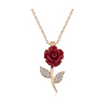 Casera's Gümüş Rose Kırmızı Gül Kolye Csr2180768 Gümüş