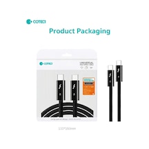 İki Ucu Type-c Thunderbolt 5 Kablo 1.5metre Hdr 4k 120hz Çoklu Ekran Destekli Type-c To Type-c Çift Bükümlü Örgülü 240w 80gbps Hızlı Şarj Data Ve Görüntü Kablosu