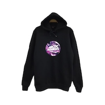 Arctic Monkeys Baskılı Kapüşonlu %100 Pamuk Siyah Sweatshirt Siyah