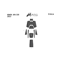 Honda Adv 350 Tank Pad Ve Grenaj Kaplama 2023- 9 Parça Siyah