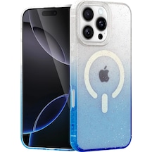 Mey İthalat Apple Uyumlu iPhone 16 Pro Pummel Shiny Magsafe Kapak - Mavi