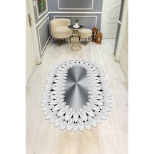 Modern Desenli Lazer Kesim Dijital Baskı Kaymaz Taban Halı H0418 Renkli