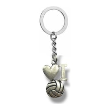 I Love Volleyball Voleybol Temalı Unisex Metal Anahtarlık
