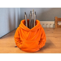 3d Baskı Kapüşonlu Sweatshirt Kalemlik - Masaüstü Organizer-turuncu Çok Renkli
