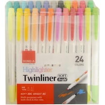 Dong-A Twinliner Çift Taraflı 24’Lü Fosforlu Kalem Seti