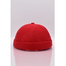 Kadın Hipster Katlamalı Cap Kırmızı Docker Şapka Kırmızı Standart