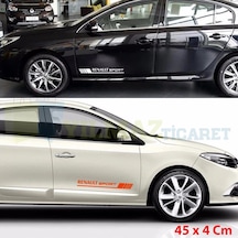 Renault Sport Yan Kapı Altı Marşpiyel Oto Sticker Etiket 2 Adet 45 X 4,5 Cm